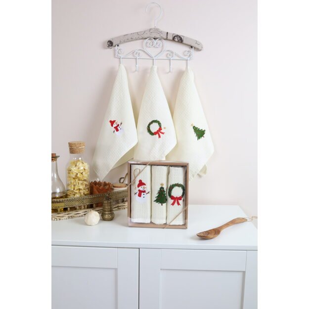 Virtuvinių rankšluoščių rinkinys "Kalėdinė eglutė" 3 vnt 2
