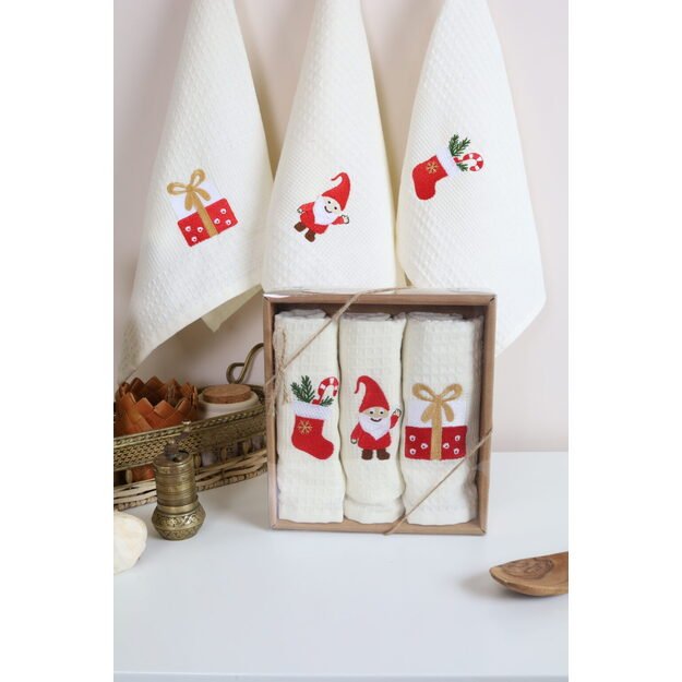Virtuvinių rankšluoščių rinkinys "Kalėdų nykštukas“ 3 vnt 2