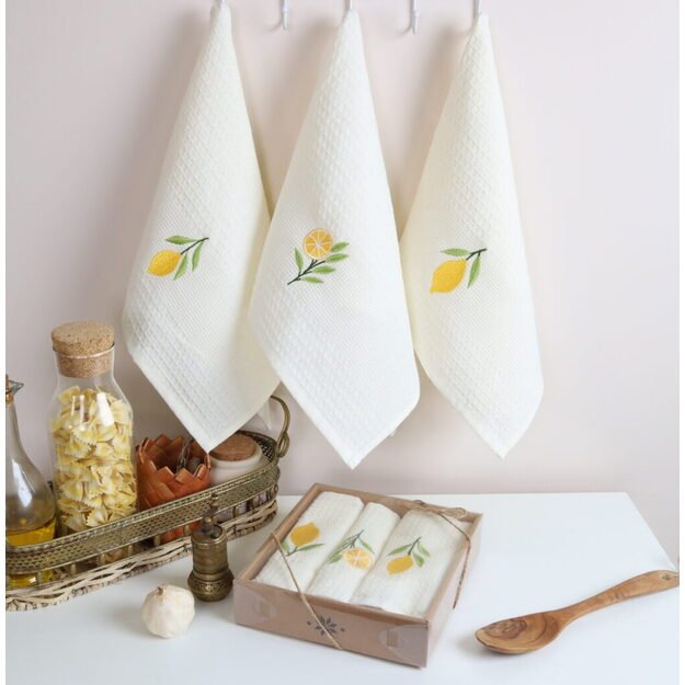 Virtuvinių rankšluoščių rinkinys "Citrinos“ 3 vnt 1