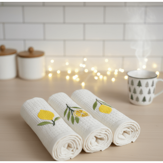 Virtuvinių rankšluoščių rinkinys "Citrinos“ 3 vnt