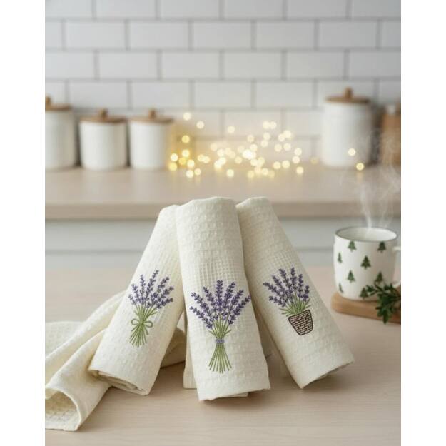 Virtuvinių rankšluoščių rinkinys "Levandos“ 3 vnt