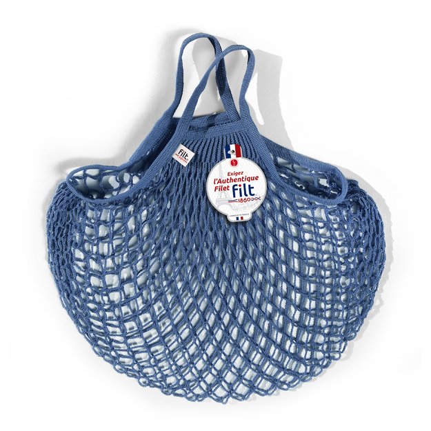 FILT 1860 Megztas pirkinių krepšys - tinklelis ''BLEU JEAN''