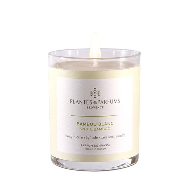 PLANTES&PARFUMS Augalinio vaško žvakė ''Bamboo Blanc'', 180 g