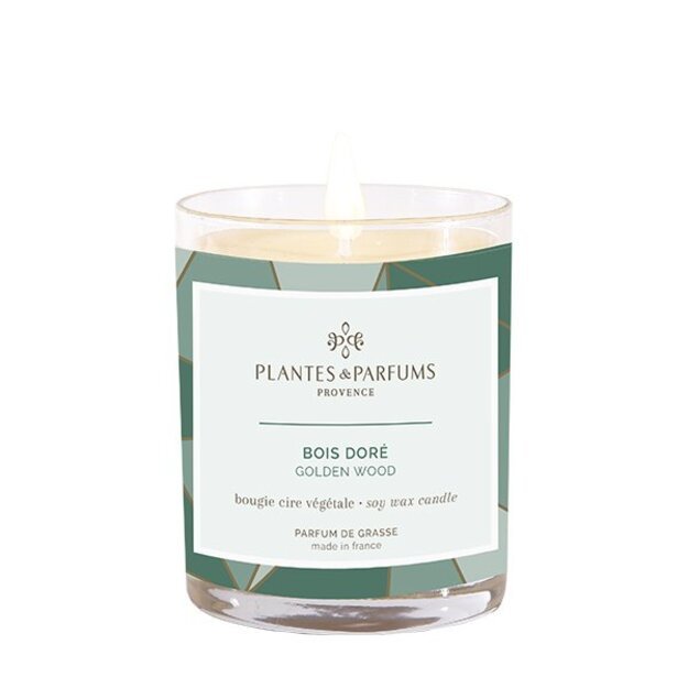 PLANTES&PARFUMS Augalinio vaško žvakė ''Bois Doré'', 180 g