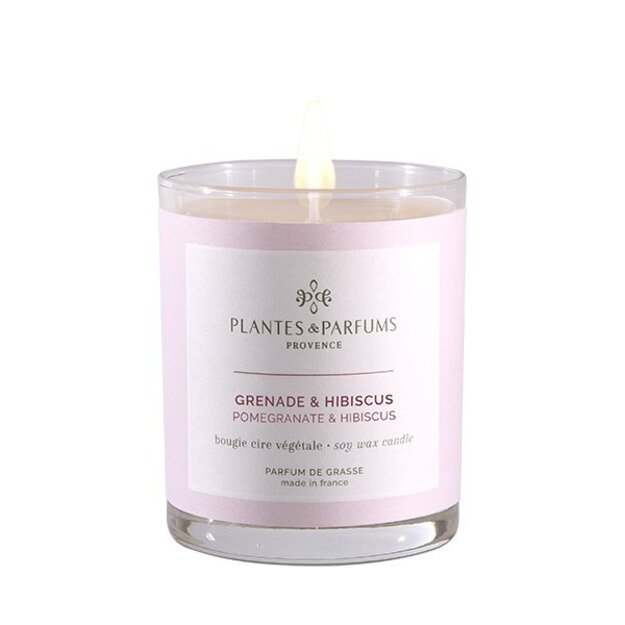 PLANTES&PARFUMS Augalinio vaško žvakė ''Grenade&Hibiscus'', 180 g