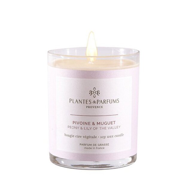 PLANTES&PARFUMS Augalinio vaško žvakė ''Pivoine&Muguet'', 180 g